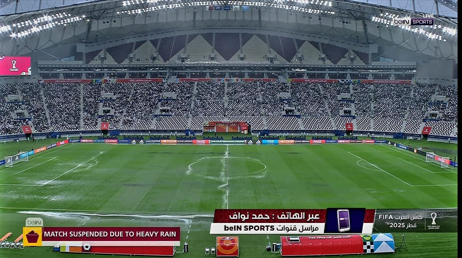 عاجل | الأمطار تربك برنامج كأس العرب وتؤجل مواجهة السعودية والإمارات وتُلقي بظلالها على نهائي المغرب والأردن