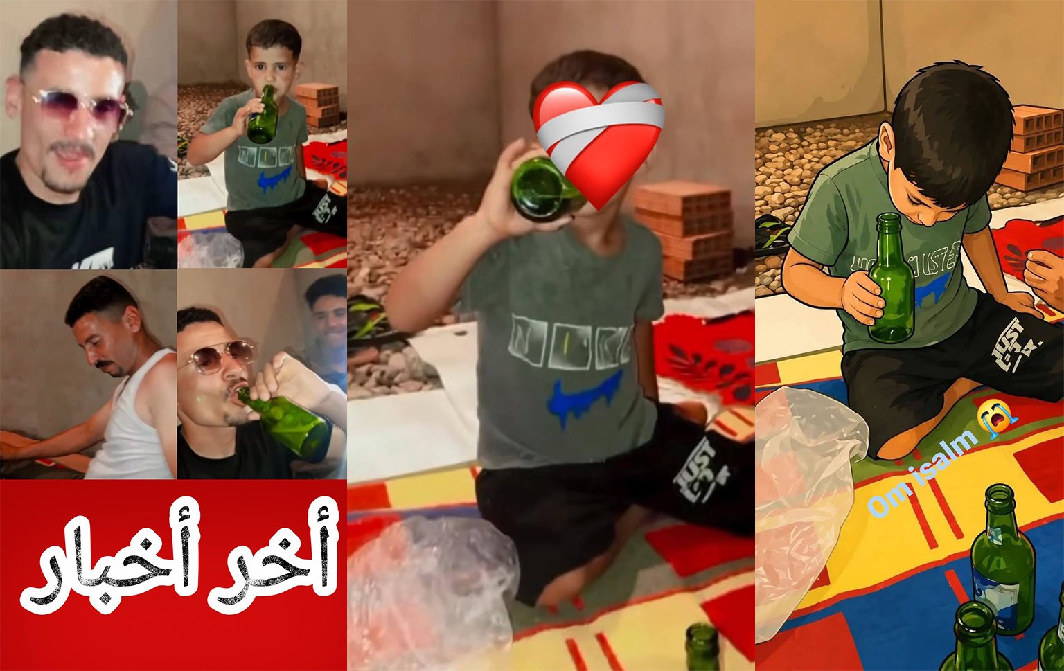فيديو صادم يثير الغضب بالمغرب: شخص يجبر طفلاً على شرب الخمر